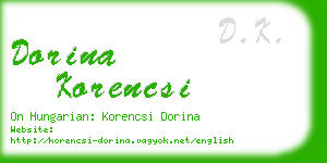 dorina korencsi business card